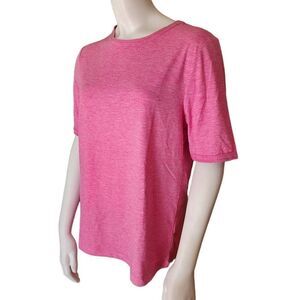NWT A Loves A Pink Rose Heathered Short Sleeve Tee Shirt (S)